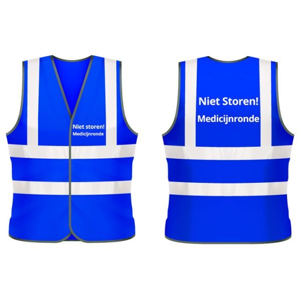 Medicijnronde veiligheidshesje (blauw)