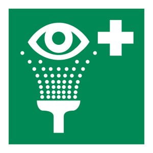 Oogspoeldouche sticker pictogram