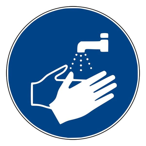 Pictogram bord Handen wassen NEN EN ISO 7010