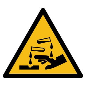 Pictogram bord waarschuwing Bijtende stoffen NEN EN ISO 7010