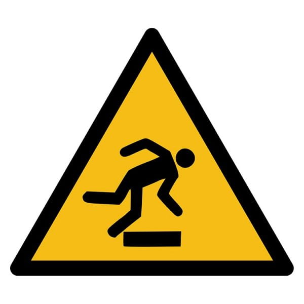Pictogram bord waarschuwing Struikelgevaar NEN EN ISO 7010